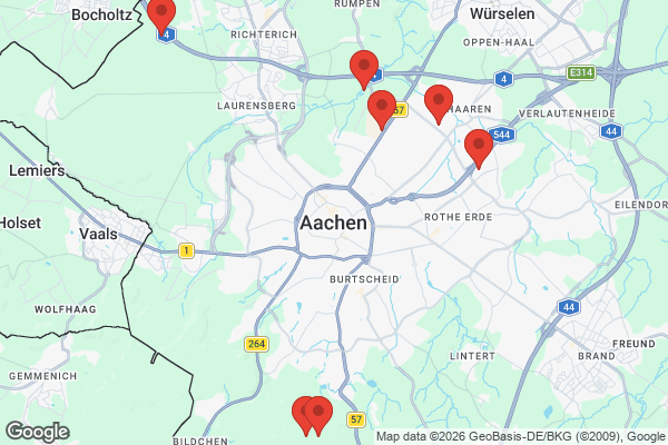 Karte mit Entrümpelungsaufträgen in Aachen