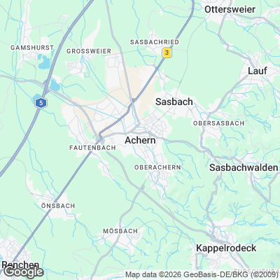 Karte von Achern und Umgebung