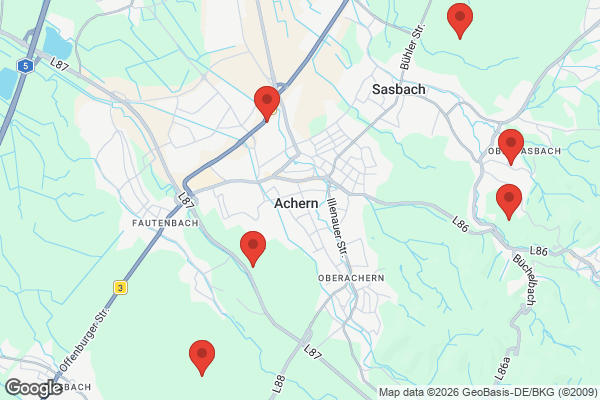 Karte mit Entrümpelungsaufträgen in Achern