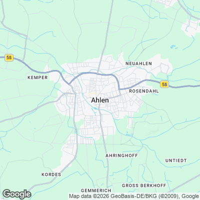 Karte von Ahlen und Umgebung