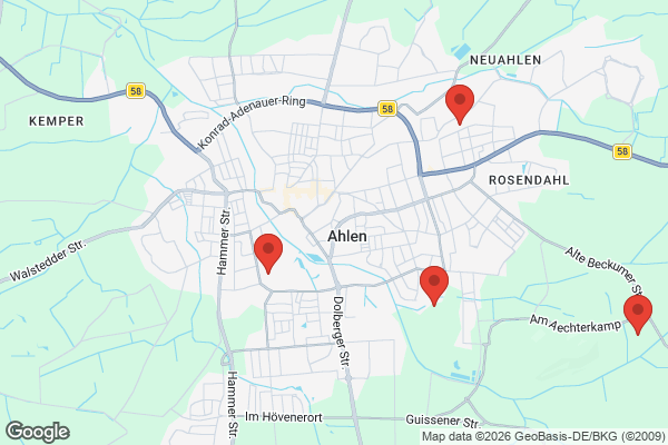 Karte mit Entrümpelungsaufträgen in Ahlen