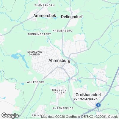 Karte von Ahrensburg und Umgebung