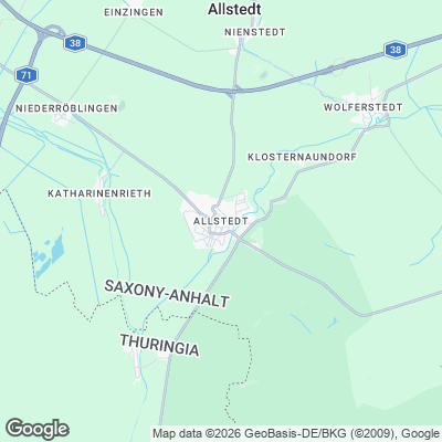 Karte von Allstedt und Umgebung