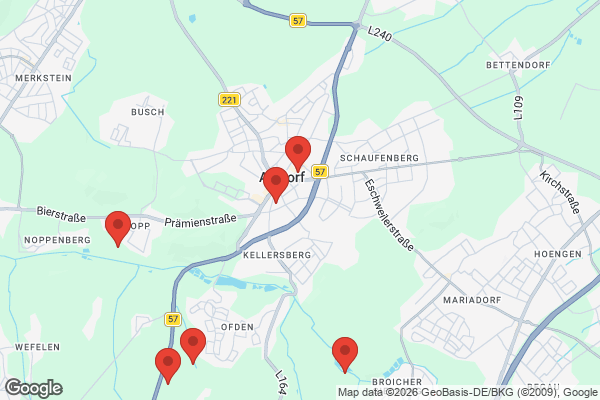 Karte mit Entrümpelungsaufträgen in Alsdorf