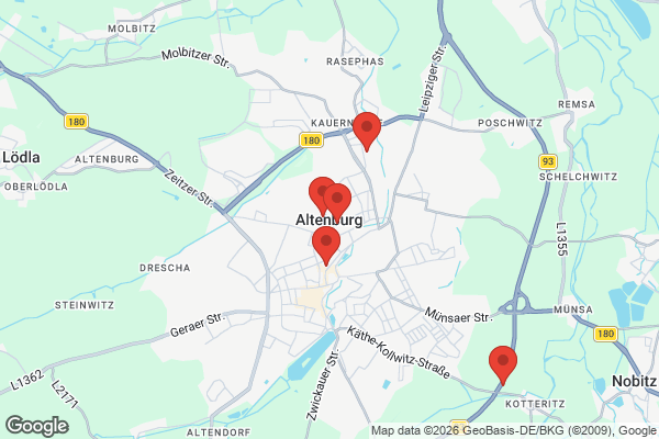 Karte mit Entrümpelungsaufträgen in Altenburg