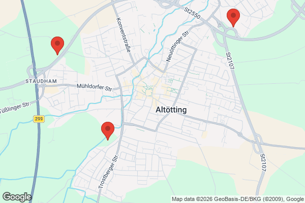 Karte mit Entrümpelungsaufträgen in Altötting