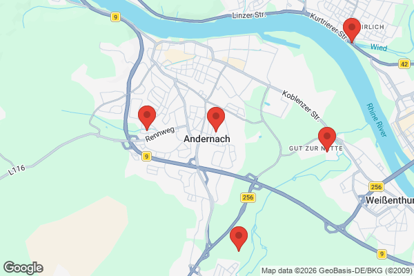Karte mit Entrümpelungsaufträgen in Andernach