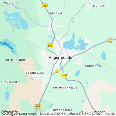 Karte von Angermünde und Umgebung