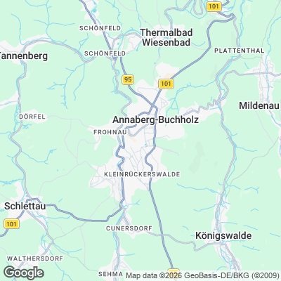 Karte von Annaberg-Buchholz und Umgebung