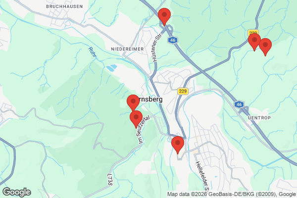 Karte mit Entrümpelungsaufträgen in Arnsberg