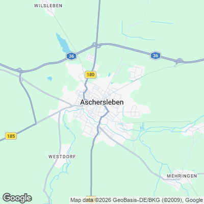 Karte von Aschersleben und Umgebung