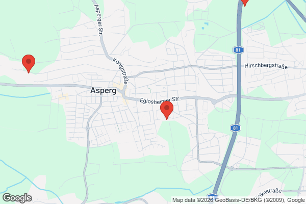 Karte mit Entrümpelungsaufträgen in Asperg