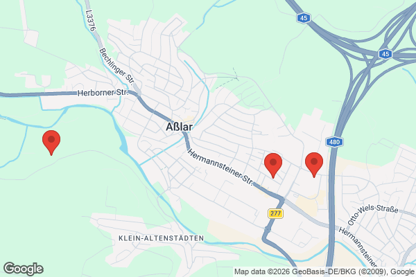 Karte mit Entrümpelungsaufträgen in Aßlar