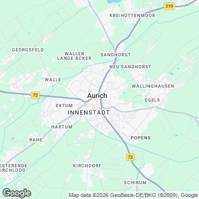 Karte von Aurich und Umgebung