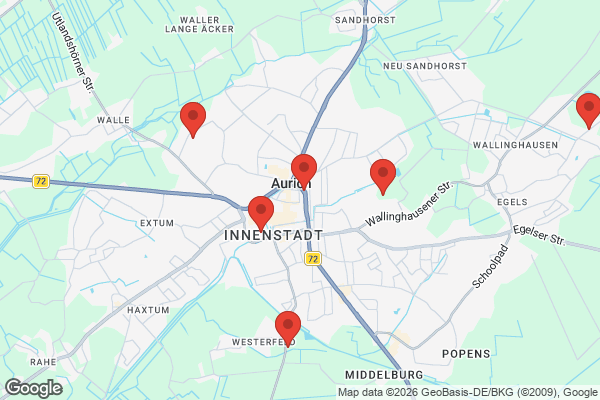 Karte mit Entrümpelungsaufträgen in Aurich