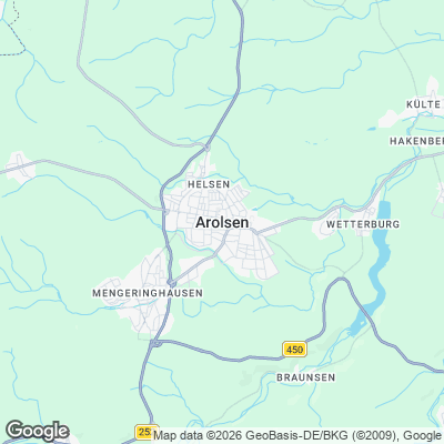 Karte von Bad Arolsen und Umgebung