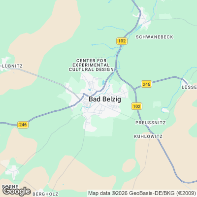 Karte von Bad Belzig und Umgebung