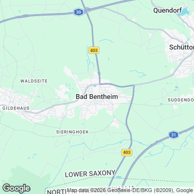 Karte von Bad Bentheim und Umgebung