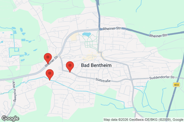 Karte mit Entrümpelungsaufträgen in Bad Bentheim