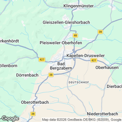 Karte von Bad Bergzabern und Umgebung