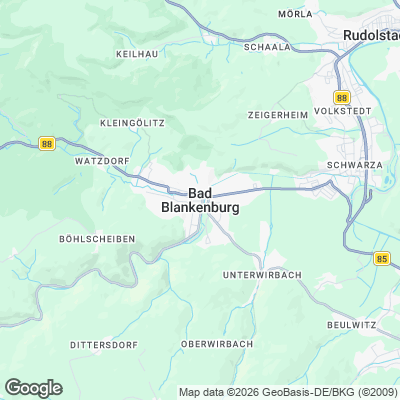 Karte von Bad Blankenburg und Umgebung