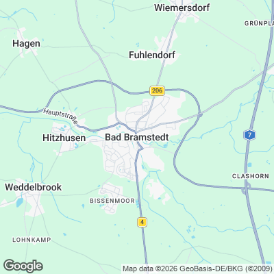 Karte von Bad Bramstedt und Umgebung
