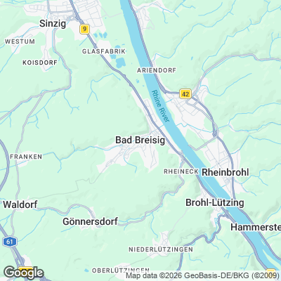 Karte von Bad Breisig und Umgebung
