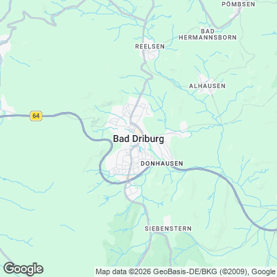 Karte von Bad Driburg und Umgebung