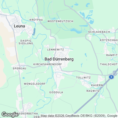 Karte von Bad Dürrenberg und Umgebung