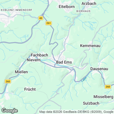 Karte von Bad Ems und Umgebung