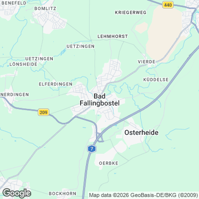 Karte von Bad Fallingbostel und Umgebung