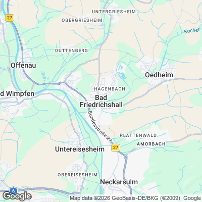 Karte von Bad Friedrichshall und Umgebung