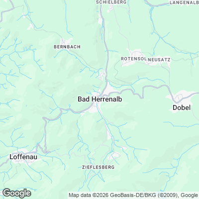 Karte von Bad Herrenalb und Umgebung