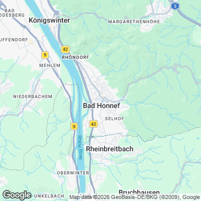 Karte von Bad Honnef und Umgebung