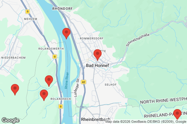 Karte mit Entrümpelungsaufträgen in Bad Honnef