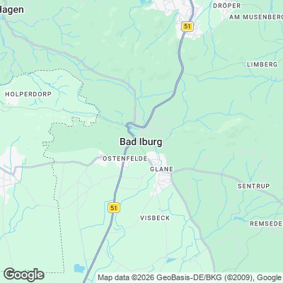 Karte von Bad Iburg und Umgebung