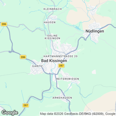 Karte von Bad Kissingen und Umgebung