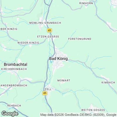 Karte von Bad König und Umgebung