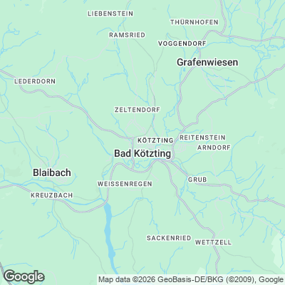 Karte von Bad Kötzting und Umgebung