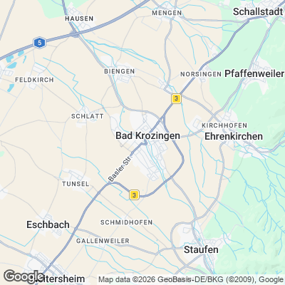 Karte von Bad Krozingen und Umgebung
