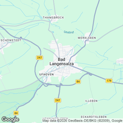 Karte von Bad Langensalza und Umgebung