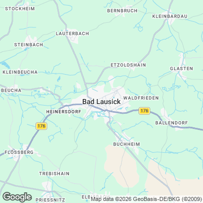 Karte von Bad Lausick und Umgebung