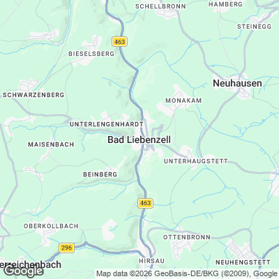 Karte von Bad Liebenzell und Umgebung