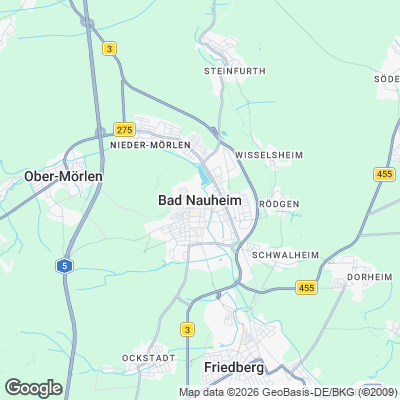 Karte von Bad Nauheim und Umgebung