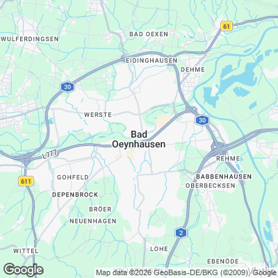 Karte von Bad Oeynhausen und Umgebung