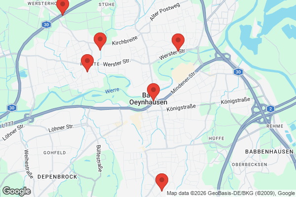 Karte mit Entrümpelungsaufträgen in Bad Oeynhausen