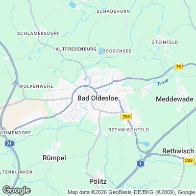 Karte von Bad Oldesloe und Umgebung