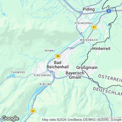 Karte von Bad Reichenhall und Umgebung