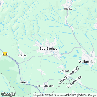 Karte von Bad Sachsa und Umgebung