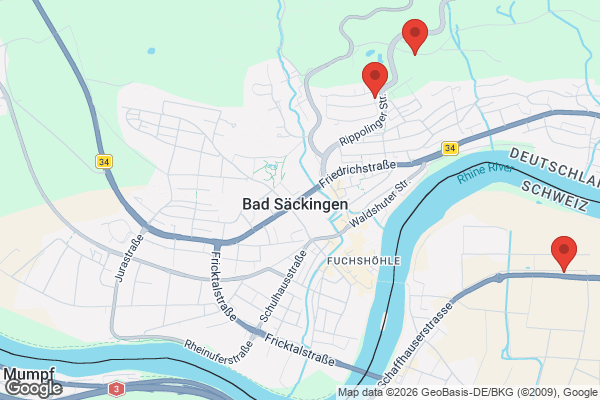 Karte mit Entrümpelungsaufträgen in Bad Säckingen